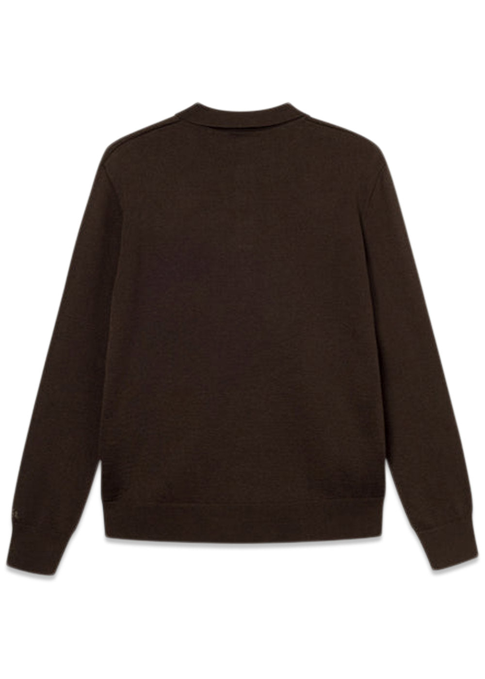 BASE MERINO POLO KNIT - Cold Brown