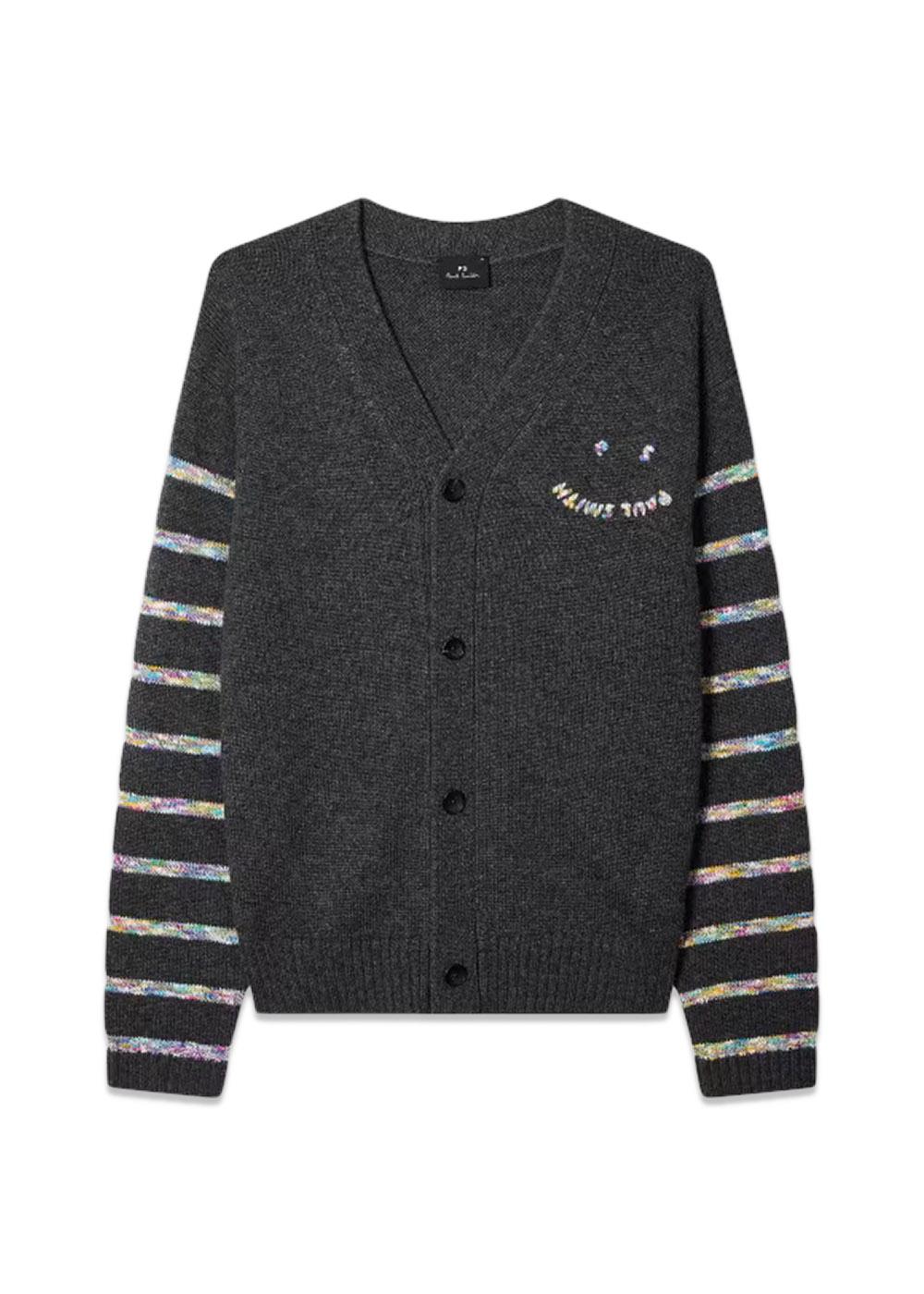 Cardigan Button Thru PS Happy - Black