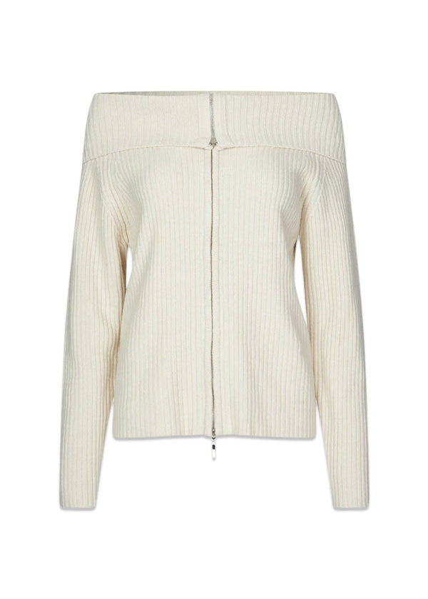 Fave Zip Cardigan - Off White