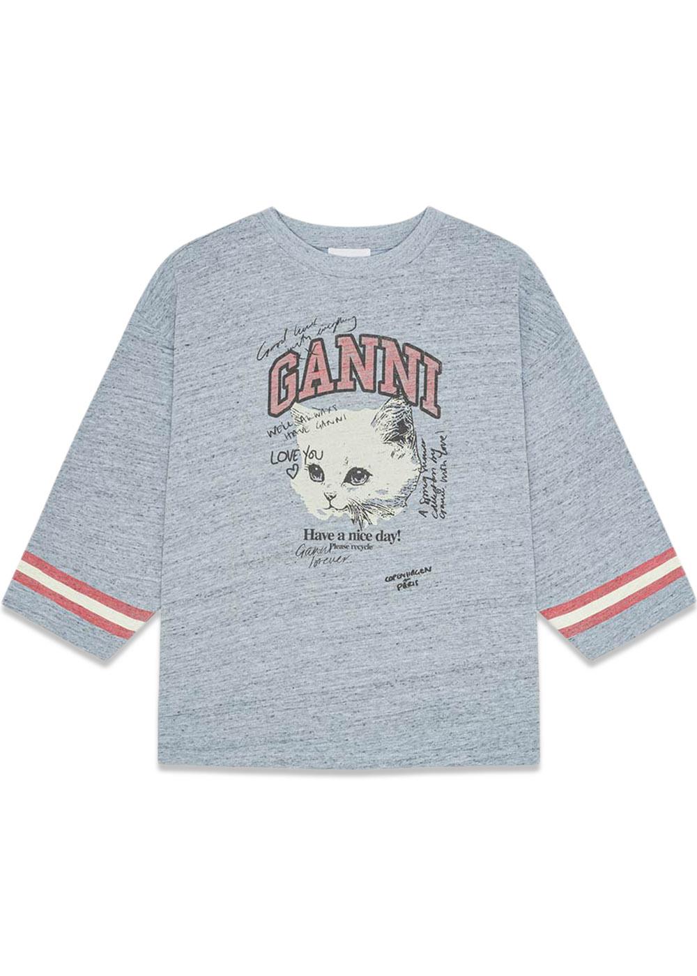 Overdyed Cotton Melange 3/4 Sleeve - Baby Blue