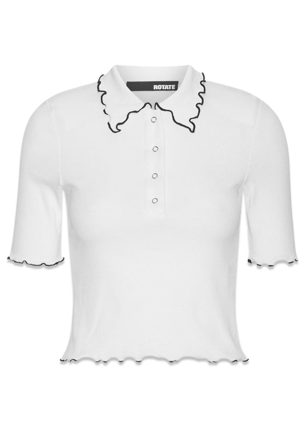 Rib Polo Top - Bright White