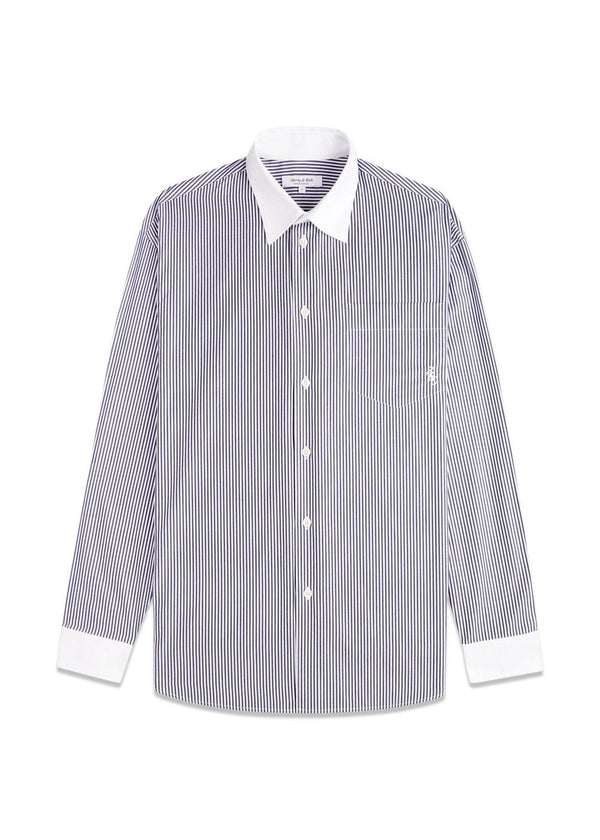SRC Oversized Shirt - Navy Stripe