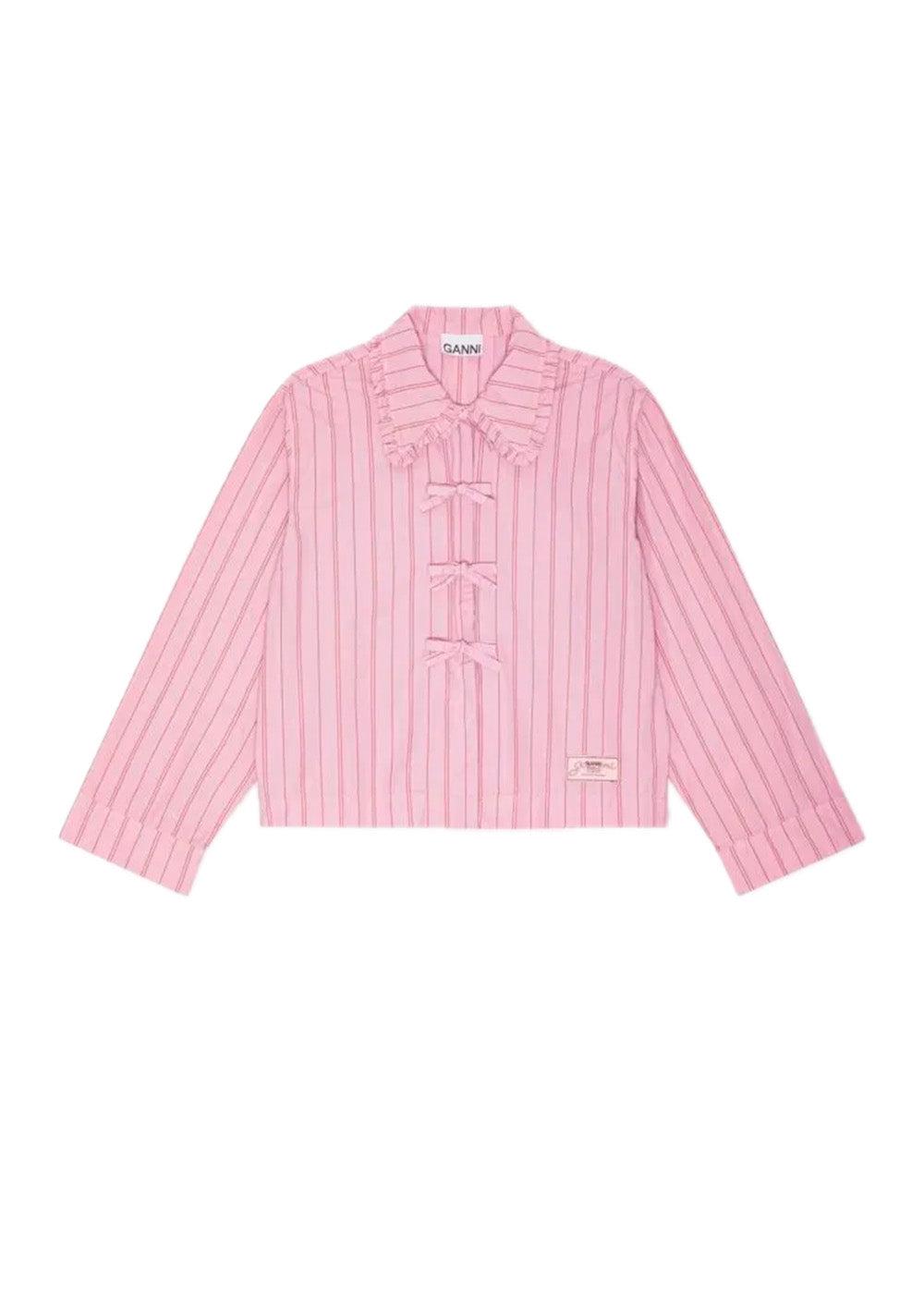 Stripe Cotton Pyjamas Shirt - Lilac Sachet