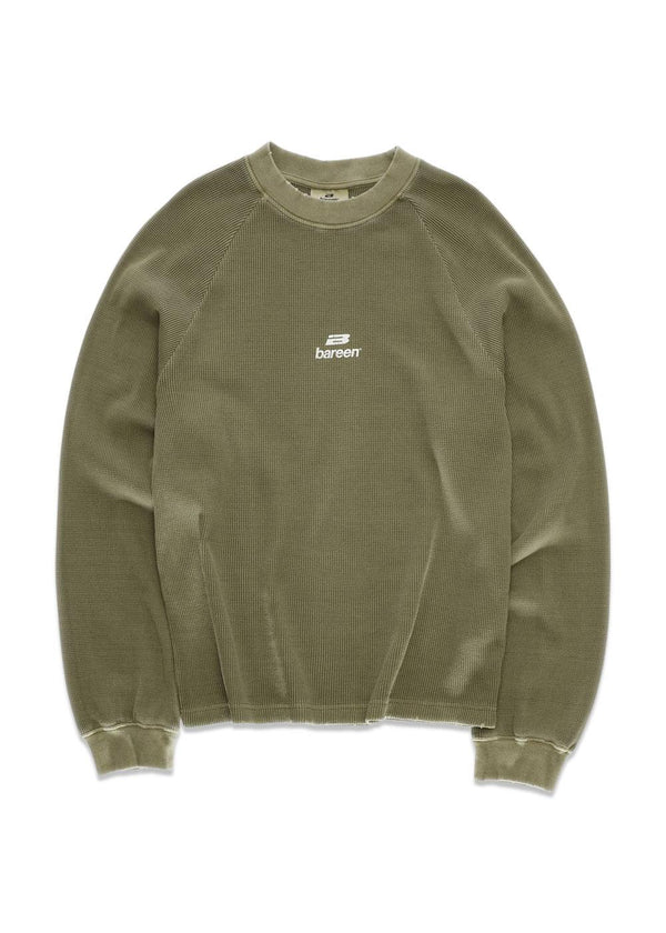 OVERSIZED WAFFLE LS - Stone Green