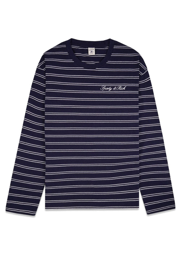 Signature Logo Easy Longsleeve - Dark Navy/White