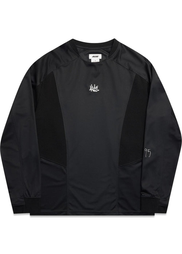 NIKOLA LONG SLEEVE W. EMBROIDERED LOGO - Black - Black