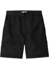 w' pierce short - Black Garmet Dyed